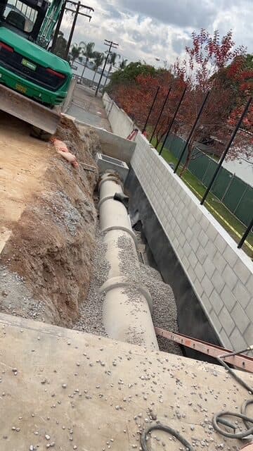 Finished RCP storm drain run in an El Cajon trench