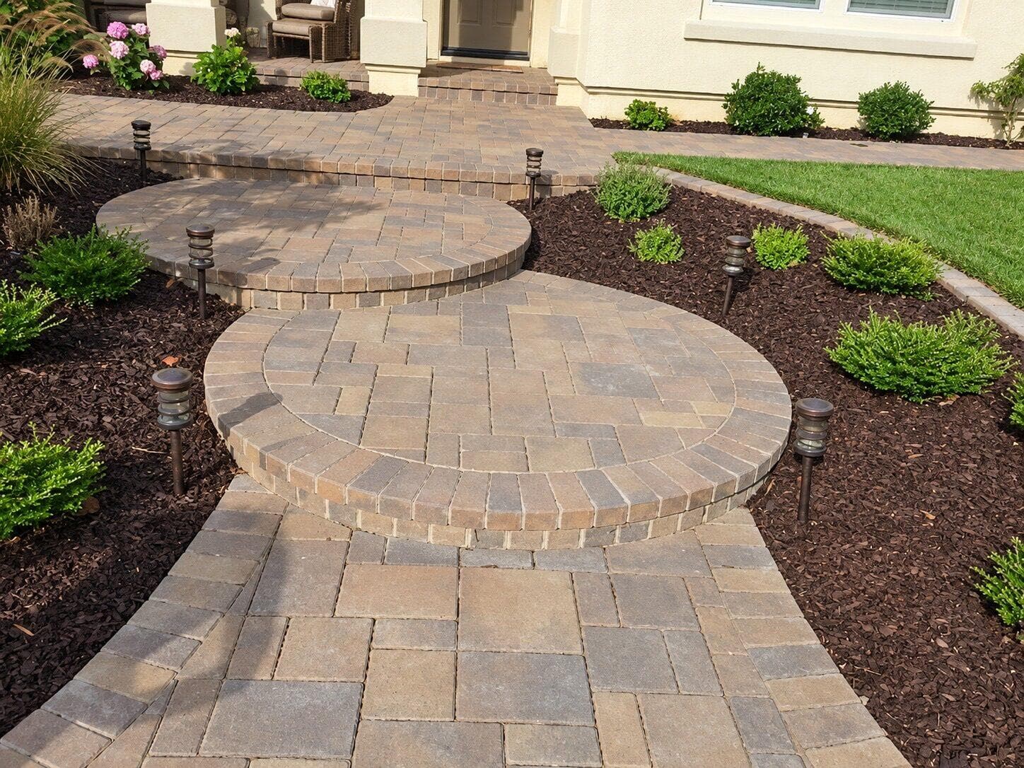 Curved garden walkway